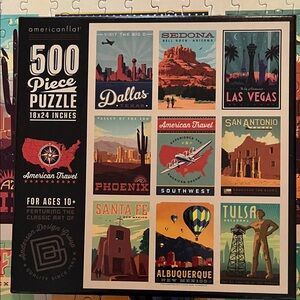 🧩 500 Piece “American Travel Southwest” puzzle with poster. Complete.